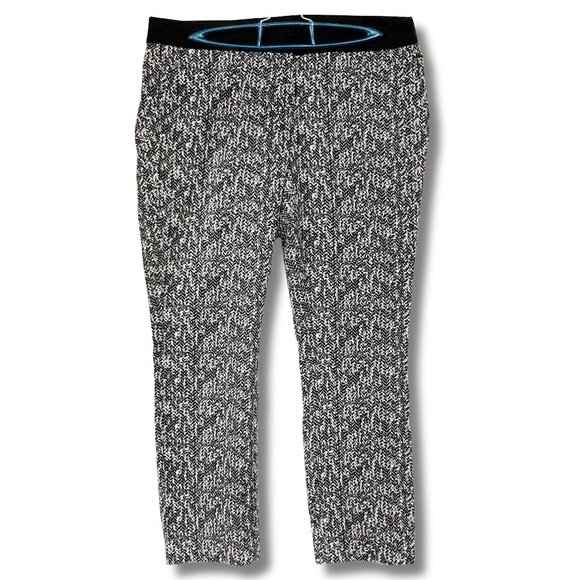 DALIA COLLECTION Black white chevron artsy houndstooth print pants ~ sz 8 MEDIUM - Picture 1 of 10